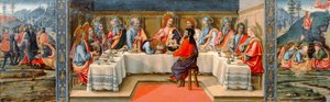 Escenas de la Pasión de Cristo, panel predela del Tabernáculo de los Sacramentos, c.1484-6 (detalle) de Francesco Botticini